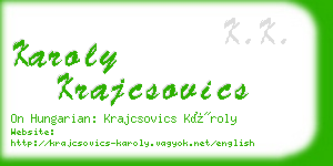 karoly krajcsovics business card